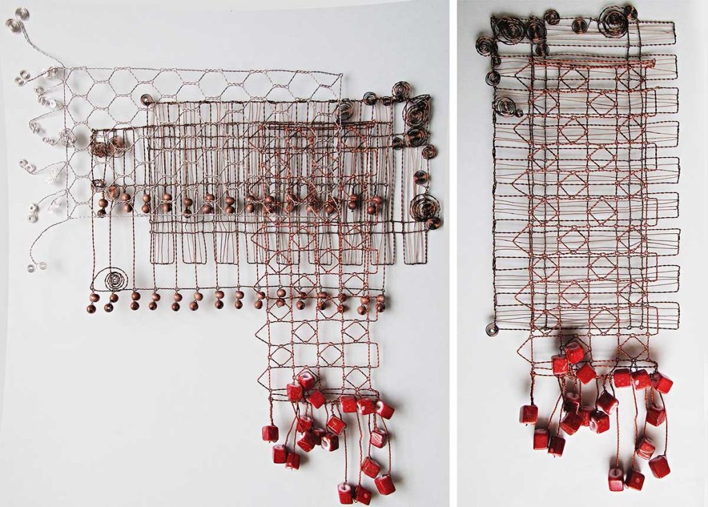 Šperky, kov, paličkovaná krajka, 2012–2013