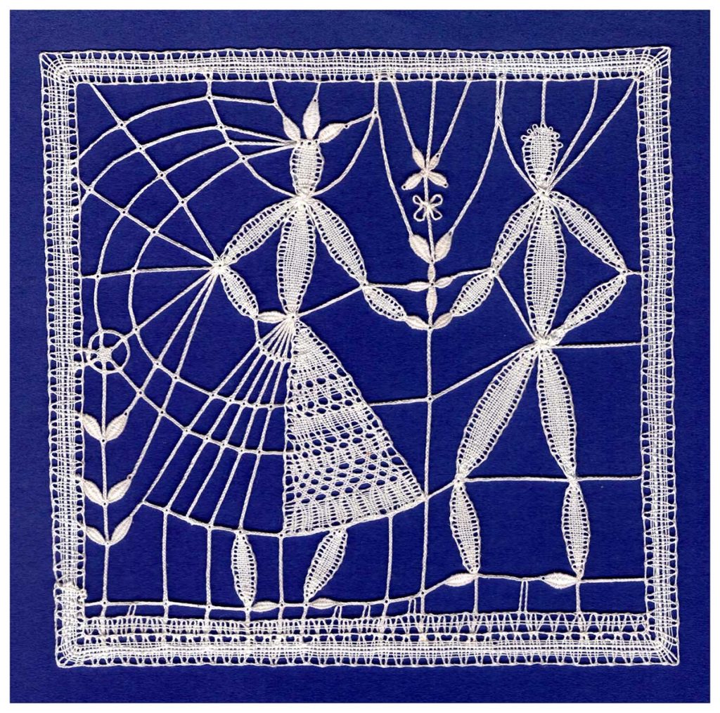 Pokrývka (podle návrhu E. Paličkové), bavlna, 10×10 cm, 2020