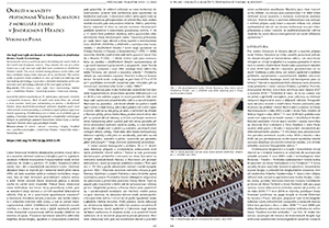 Článek v časopisu Průzkumy památek 2/2023: "Okruží a manžety připisovaná Vilému Slavatovi z mobiliáře zámku v Jindřichově Hradci"