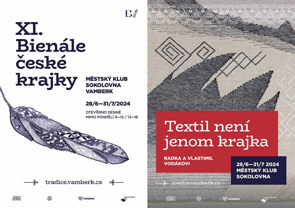 XI. Bienále české krajky & Textil není jen krajka R. a V. Vodákovi (plakáty z Vamberka)