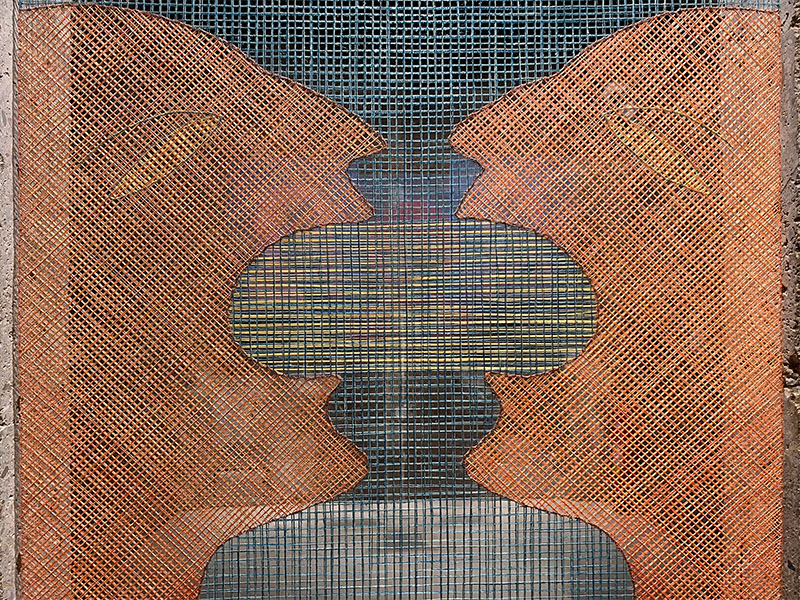 Krajka Zuzany Hromadové na výstavě Figura / v krajce / v konfrontaci v Pardubicích