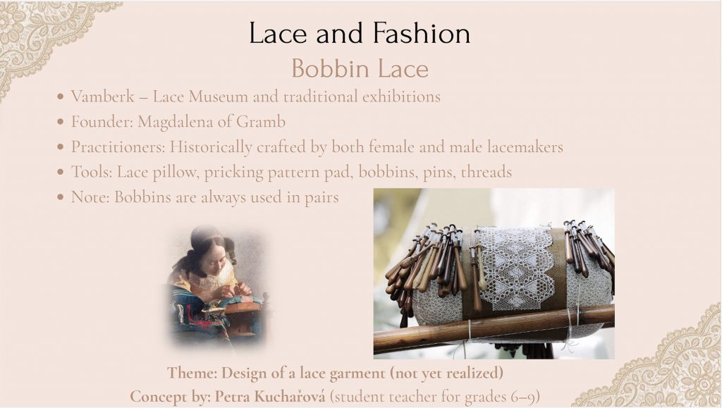 List prezentace: Dr. Lucie Tikalová a dr. Klára Zářecká prezentovaly téma krajky na Světovém kongresu INSEA